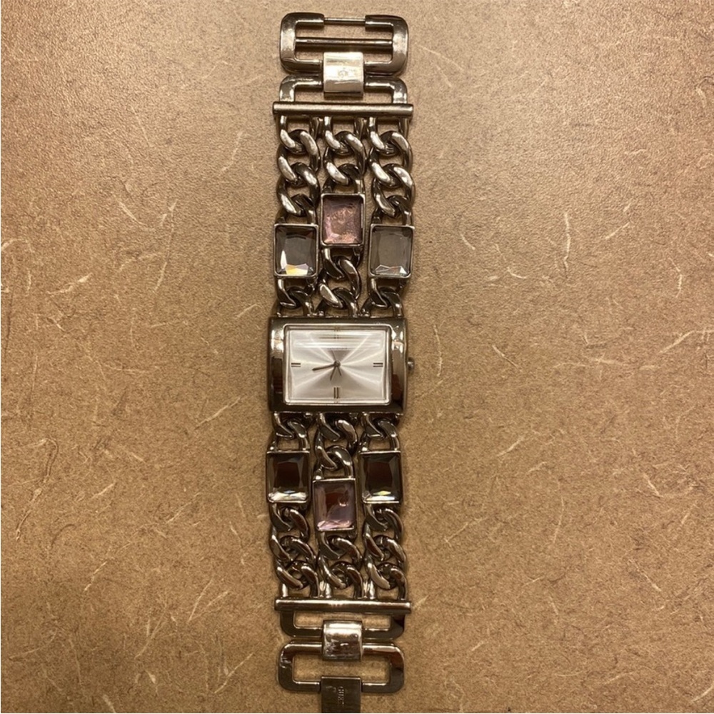 Guess Silver and Purple Women's Watch